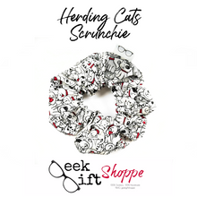 Herding Cats Scrunchie • Cute Animal Scrunchy • Hair Tie • 90s Fashion Style • Unique Gift for Her Teen Girl • Black White Kitty Kitties