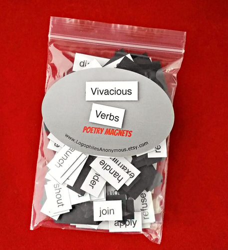 Vivacious Verbs Poetry Magnets / Teacher Student Writer Poet Gift Exchange / Homeschool Learning Educational Game Toy / Stocking Stuffer
