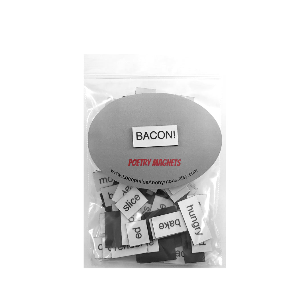 Bacon Poetry Magnets • Refrigerator Magnets • Gag Gift • Gifts for Him • BBQ Host Party Gift • Chef Culinary Gift • Bacon Lover Gift