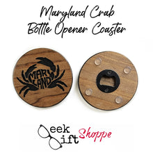 Maryland Crab Bottle Opener Coaster • Wooden Coaster • Maryland Gift • Beer Bottle Opener • Gifts for Him Dad Father • Fun Wood Unique Gift
