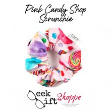 Pink Candy Shop Scrunchie • Cute Hair Scrunchy • Hair Tie • 90s Fashion Style • Gift for Her Teen Girl • Sweet Dessert Lollipop Accessory