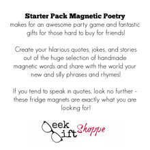 Starter Pack Vol. 2 Poetry Magnets • Fridge Word Magnets • Writer Poet Teacher Student Gift • Classroom Office • Educational Back to School