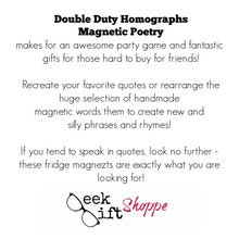 Double Duty Homographs Magnetic Poetry