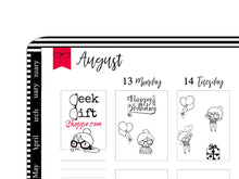Geeky Gwennie Loves Birthdays Planner Stickers / G006