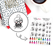 Geeky Gwennie Gets A Manicure Planner Sticker / G014