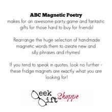 ABCs Poetry Magnets / Alphabet Refrigerator Magnets / Phonics / ABC Letters / Educational Learning Game / Teacher Student Gift / Homeschool