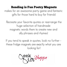 Reading is Fun Poetry Magnets / Refrigerator Magnets / Educational Toy Game for Students / Teacher Classroom Gift / Back to School / Dolch