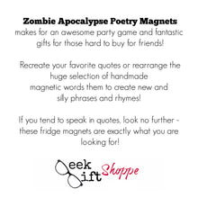 Zombie Apocalypse Poetry Magnets / Refrigerator Magnet / Walker Undead / Halloween Horror / Gag White Elephant Gift / Gift for Teens