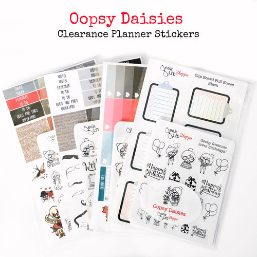 Oopsy Daisies Clearance Planner Sticker / Life Planner Sticker / ECLP / Goof Miscut Stickers / Grab Bag Stickers / Surprise Mystery Planner