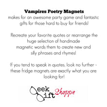 Vampires Poetry Magnets / Halloween Goth Gift / Gift for Teachers Writers Her / Vampire Fanfiction / Buffy
