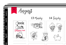 Geeky Gwennie Gets Paid Planner Sticker / Life Planner Sticker / ECLP / Pay Day Payday Sticker / Character Doodle / Cute Nerd Girl / G018