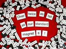 Jumbo Sized Poetry Magnets / Refrigerator Poetry Word Magnets / Large Size Party Group Game / Classroom Library Coffee Shop Decor